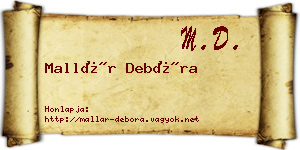 Mallár Debóra névjegykártya